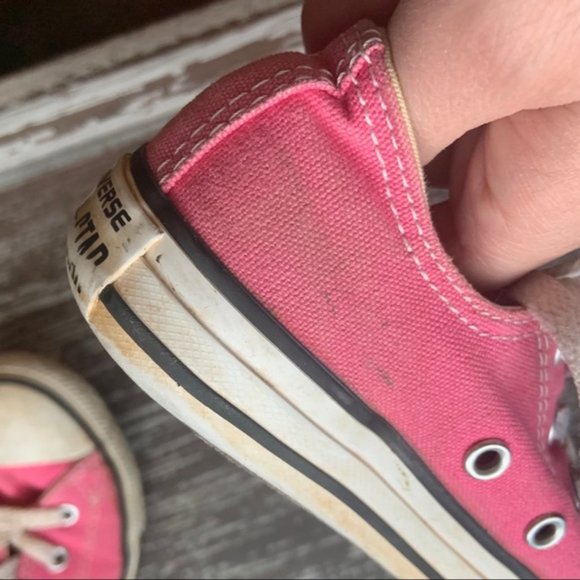 Girls Pink Converse Sneakers - Picture 10 of 15